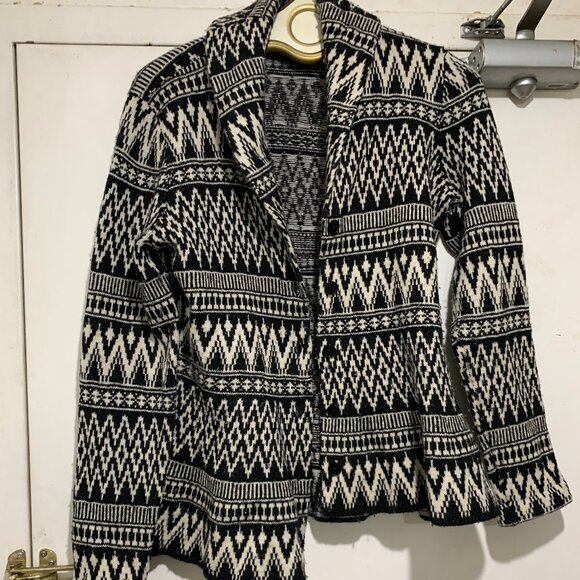 LAUREN RALPH LAUREN KNIT WOOL BLEND PRINT SHAWL SWEATERS SIZE L - Picture 8 of 15